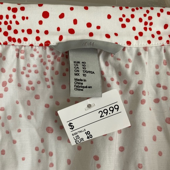 H&M Red and White Polka Dot Off Shoulder Top - Picture 2 of 2
